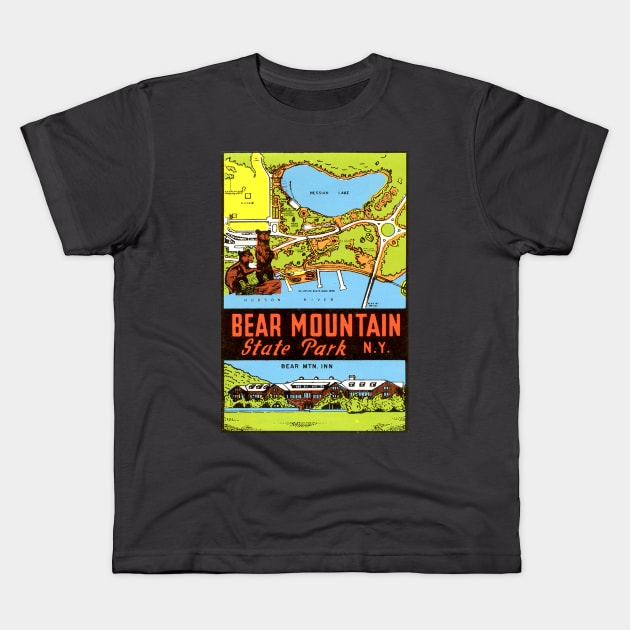 Bear Mountain State Park New York Vintage Kids T-Shirt by Hilda74